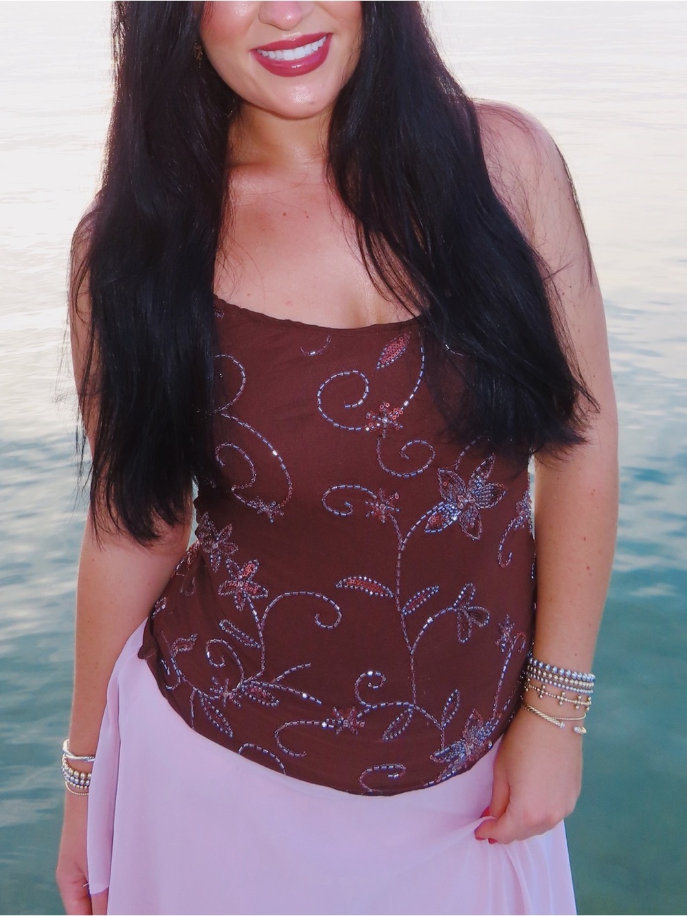 PRINCESS POLLY LEOCADIA BEADED DETAIL TOP - Picture 4 of 4